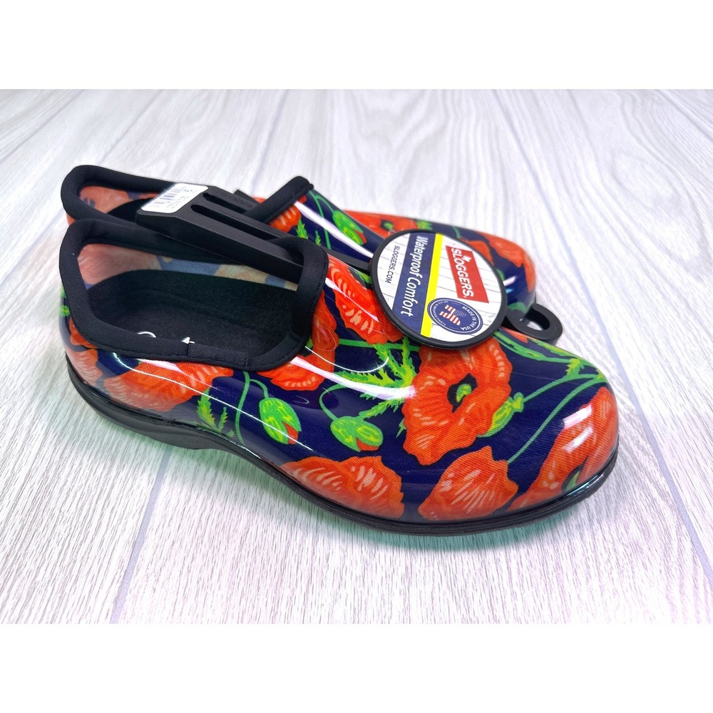 Sloggers Women 9 Bold Poppy Blue Waterproof Garden Shoes Made in USA NEW